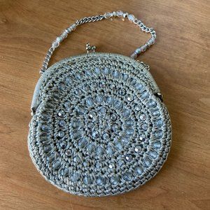 Marcus Brothers Miami Beaded Crystal Metallic Cocktail Handbag Vintage 70's